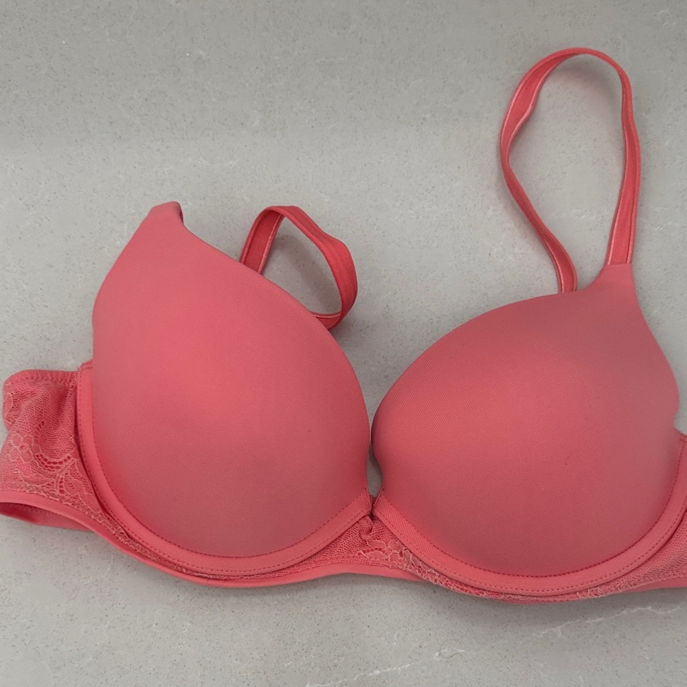 Simply Vera Vera Wang Coral Lace Trim Push Up Bra - Picture 4 of 4